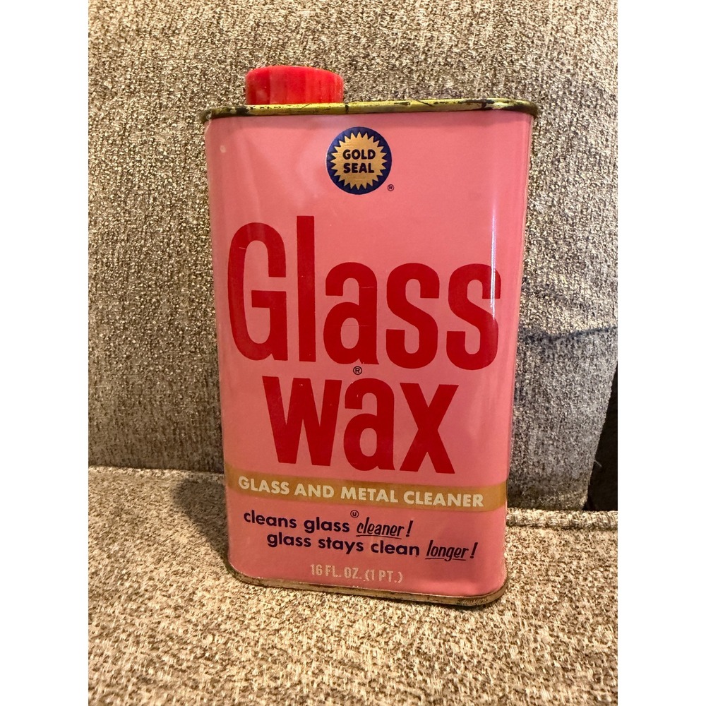 Vintage Gold Seal Glass Wax Tin 16 oz 95% full